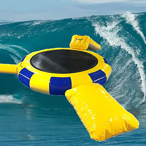 Wasserspielzeug, Wassertrampolin, Seewassertrampolin, Wassertrampolin mit Rutsche, aufblasbares Freizeitwasser, 3-Stufen-Seilleiter – perfekt für Kinder und Erwachsene in Pools und