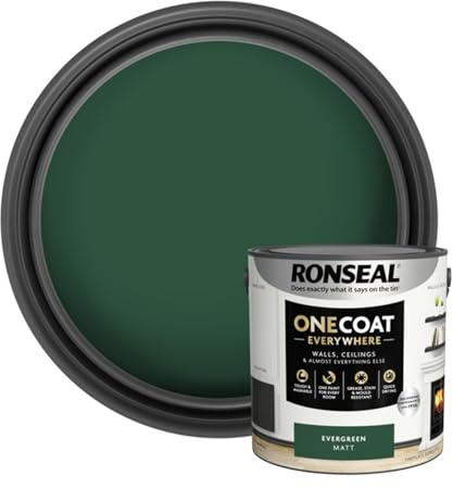 SAVING HUB Wall & Ceiling Paint - 2.5L One Coat Everywhere Matt Paints - Tough & Washable Walls Paint Matt - Quick Drying Matt Paints for Ceiling - Grease, Stain & Mould Resistant (Evergreen)