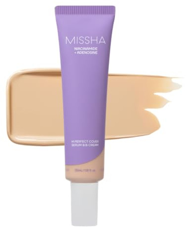 MISSHA M PERFECT COVER SERUM BB CREAM No.23 Natural Beige-Light/Medium with Cool/Neutral Undertone, Skin Tint, Tinted Moisturizer, Skin Care Foundation Makeup, 1.18 Fl oz