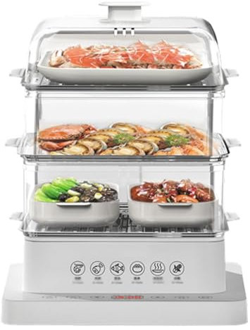 STMKB 40L Elektrischer Dampfgarer, 12-Stunden-Wärmekonservierung + 12-Stunden-Dampfgarer, 360°-Dampfzyklusheizung, Anti-Trocken-Garen, Geeignet Für Gemüse, Fleisch Und Fisch