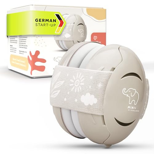 Schallwerk ® Mini+ Gehörschutz (Sandy Beige) - Kapselgehörschutz für Kleinkinder und Kinder - Hochwertige Lärmschutz Kopfhörer - Gehörschutz Ohrenschützer ideal für Alltag & Events