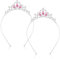 TIESOME 2 Stück Prinzessin Krone, Madchen Strass Krone, Krone Mädchen, Silber Prinzessin Krone Tiara Strass Stirnband für Frauen Mädchen Hochzeit Geburtstag Party