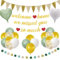 Willkommen Zuhause Deko Grün Gold - Welcome Home Dekoration mit Bunt Luftballons Wimpeln und We Missed You Girlande, Herzlich Willkommen Dekor für Familienfeier Babyparty