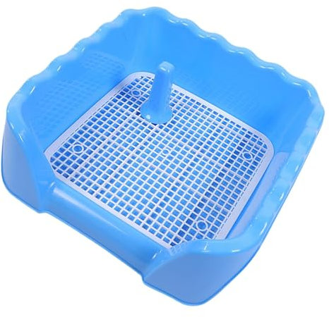 perfk Haustier-Hundetoilette, Netz-Trainingstablett mit Schutzwand auf jeder Seite für Innenstreu, Hundetöpfchen für kleine Hunde, L