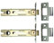 Pack of 2 Heavy Duty Nickel Plated 4 Inch Fire Rated CE Approved Bolt Through Tubular Latch Wooden Door Security Mortice Lock 100mm for Internal and External Doors