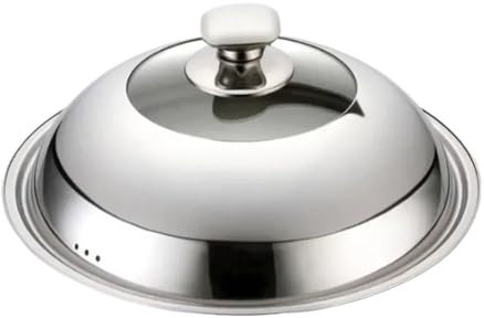 THEDAYBABY Coperchio per wok in acciaio inox, universale, visibile, per friggere, wok, pentola wok (40 cm)