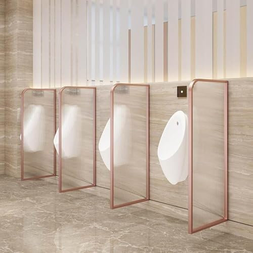 Urinal-trennwand Paneel Wc-trennwand, Hotel/öffentliche Toilette wasserdichte Urinaltrennwand, Gehärtete Glasscheibe Edelstahl E, Für Sool/Bar, Rose D, 4Pcs