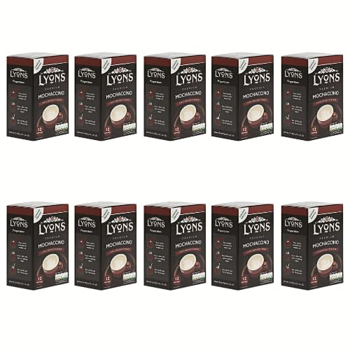 Lyons Premium Instant Coffee Assorted Flavours+ FabFinds Mystery Mug (10, Mochaccino)