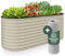 GRUNA - Hochbeet Metall 200x60x75 cm I 6 in 1 Modular Hochbeete-Kit I 100% Rostfrei I Formstabil Dank Verstrebung I Hochbeete für Garten I Schneller Aufbau I Hochbeet Creme Weiß