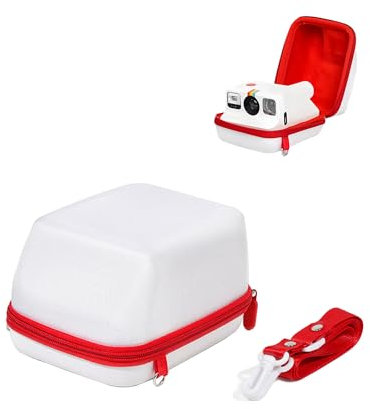 daunke Hard Carrying Case for Polaroid GO/ONE STEP2/NOW/NOW+ Instant Camera with Shoulder Strap,Waterproof,Shockproof,Anti-Scratch, Easy to Use and Carry,Case Only (White)
