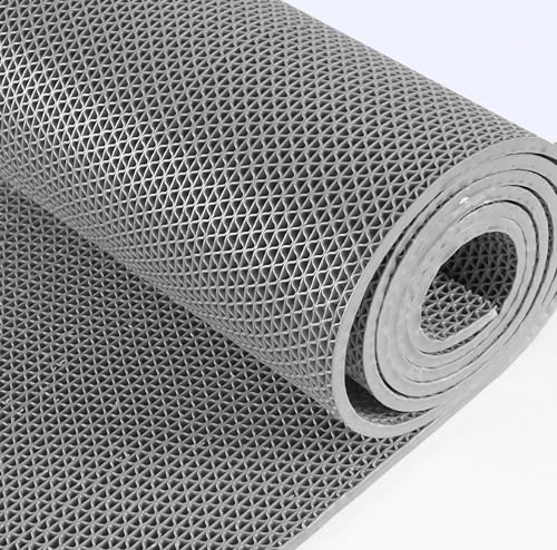 Antirutschmatte Dusche mit Drainage und Saugfähige, rutschfeste Duschmatte PVC Gummimatten Boden, Badematte für Badezimmer, Küche, Pool Als Meterware(2 x 3 m)