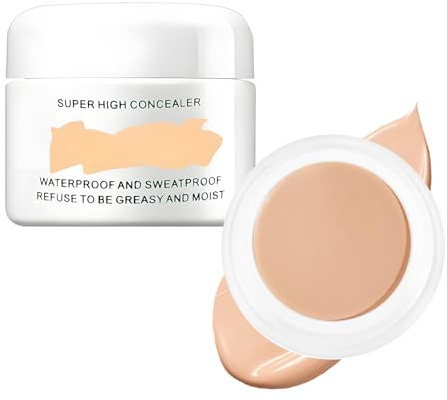 Ivory Pot Concealer, Full Coverage Cream, Water And Perspiration Resistant | 1 White Lidded Jar, Creamy Consistency, For Daily Under-Eye And Uneven Complexion Make-Up Or Occasion Touch-Ups