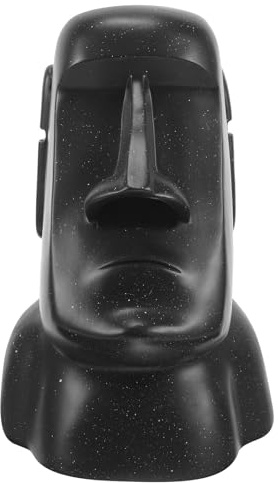 Porta Fazzoletti Moai Nero in Plastica, 1 Pezzo per Casa
