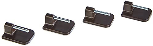 Gardinia Klebehaken für Vitragestangen, 4 Stück, Mit Stahlstift, Selbstklebend, Höhe: 11 mm, Braun