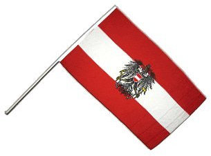 Flaggenfritze® Große Stockflagge Schwenkflagge Österreich mit Adler 60 x 90 cm