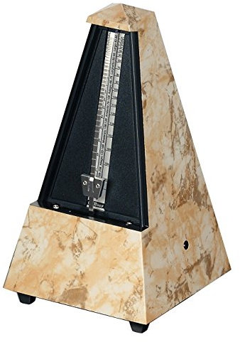 Wittner Taktell Pyramidenform Metronom Kunststoffgehäuse mit Glocke hellbraun/marmorartig