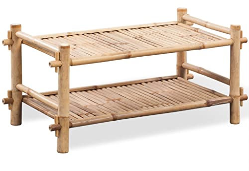 vidaXL 2-Etage Bambus Schuhregal Schuhablage Schuhständer Bambusregal Standregal