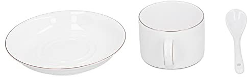 Ong Tasse à café, Ensemble de Tasses à café Chauffage par Micro-Ondes avec Tasse à café Soucoupe cuillère pour Famille pour Latte Art Cappuccino, Caffe Latte