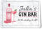 Personalised Pink Gin Sign, fun home bar gin A4 metal sign