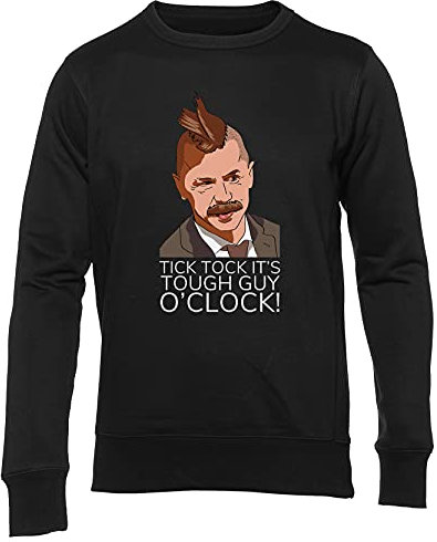 Enigmae Tick Tock It's Tough Guy O'clock Wozniak Jumper Unisex Herren Damen Lange Ärmel Schwarz Sweatshirt Men Women Sweater Black XL