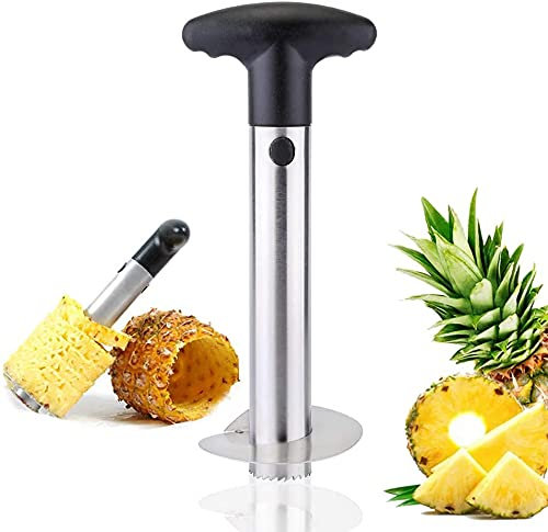 PIQIUQIU Ananasschneider, Ananasschäler Edelstahl, Ananas-Entkerner Schneider, Ananas Core Entferner Werkzeug