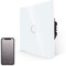 JIMEIDA Interruptor de luz wifi Touch, color blanco, con panel de cristal, interruptor de luz inteligente de 600 W para Alexa, Google Home, interruptor de apagado de 1 pin con LED de estado, requiere