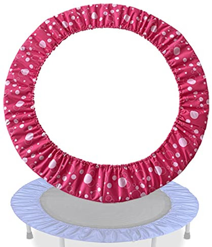 AHDFY Fitness Trampolin Randabdeckung, 600D Dicker Wasserdicht Oxford-Stoff Mini Trampolin Federabdeckung for Indoor Kinder and Erwachsene, Kindertrampolin Ersatz Randabdeckung,Pink Bubbles,32inch