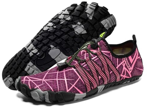 FELOVE Badeschuhe Wasserschuhe Strandschuhe Surfschuhe Barfuß Schuhe,Breathable Schwimmschuhe Hausschuhe Yoga Schuhe für Wassersport für Damen Herren, Schwarz.WN 44/57