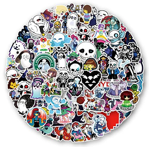 Undertale Aufkleber für Laptop (100 PCS),Geschenk für Kinder Jugendliche Erwachsene Jungen,Games Stickers Wasserdicht Vinyl Aufkleber für Scrapbook,Skateboard,Auto,Gepäck