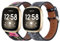 Lederarmbänder, kompatibel mit Fitbit Versa 3 / Fitbit Sense, klassisches weiches Leder, Ersatzarmbänder für Damen und Herren, 2 Stück