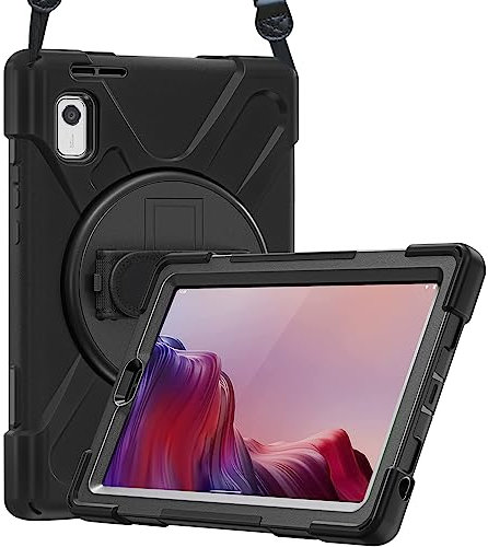 ProCase Cover Lenovo Tab M9 9 Pollici Rilasciato nel 2023, Custodia Robusta Antiurto per Impieghi Gradi Custodia Protettiva con Cavalletto Girevole a 360 Gradi -Nero