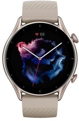 Amazfit GTR 3 Smart Watch Sports, GPS, orologio fitness con frequenza cardiaca, monitoraggio dello stress, display AMOLED da 1.3 pollici, Alexa integrato, grigio chiaro di luna (rinnovato)