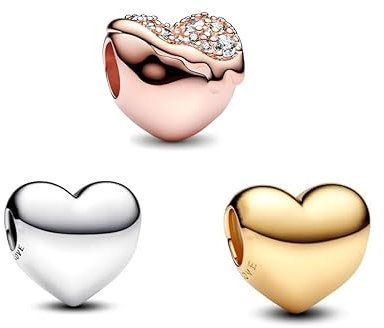 PHCLASY Charms Trio Anhänger Nettes Tier Kompatibilität für Armband Herz Geburtstagsgeschenk für Frauen 3-Teiliges Set