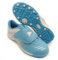 Zapatillas de Fútbol para Niño sin Cordones Césped Sintético MicroTacos Botas de Futbol Ninos (Azul Plateado Blanco, Sistema Tallas Calzado EU, Niño (2-5 años), Números, Mediano, 33)