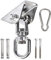 TopHomer Deckenhaken, Schaukelaufhänger aus Edelstahl, 450 kg Tragkraft, 360° drehbar, Hängemattenbefestigungen mit Karabiner für Yoga-Hängesessel, Sandsack-Schaukelsets (Silber)