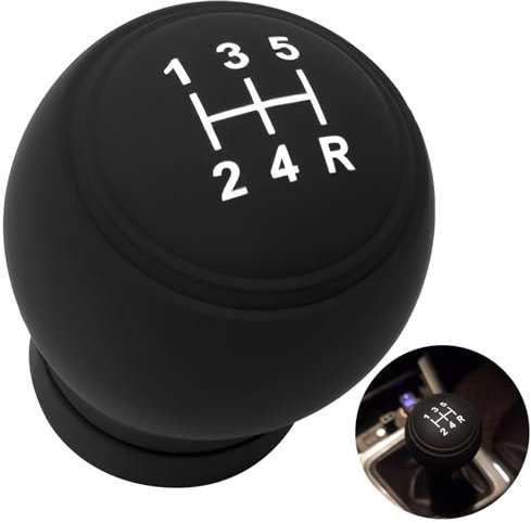 Funda Pomo Cambios Marcha Coche, Silicona Cubierta de Perilla de Palanca de 5 Marchas, Protector de Pomo Adherente, Vestiduras de Palanca de Cambios Universal Suave Antideslizante (Negro)