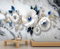 FACADUP 3D Wallpaper Murals, Marble Background 3D Flower Wall Murals, Crystal Golden Leaf Flower Wallpaper for Bedroom Living Room Decor 150x105cm Artwork Background Wall Stickers (Not Self-Adhesive)