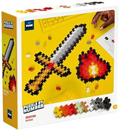 Plus-Plus 3910, Geniales Konstruktionsspielzeug, Puzzle Schwert und Feuer, Kreativ-Bausteine, 250 Teile