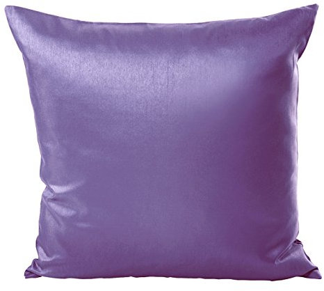 Kissenhülle Kissenbezug Zierkissen Deko Kissen Bezug mit Reißverschluss Wildseide Optik Uni 40x40 cm Flieder