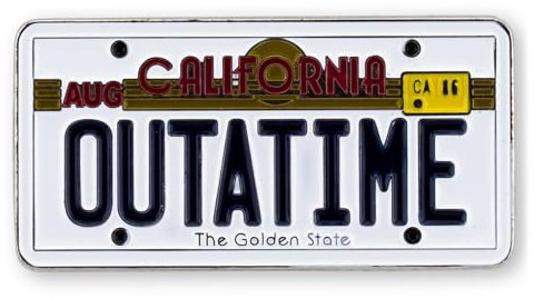 Back to the Future Outatime License Plate Enamel Collector Pin