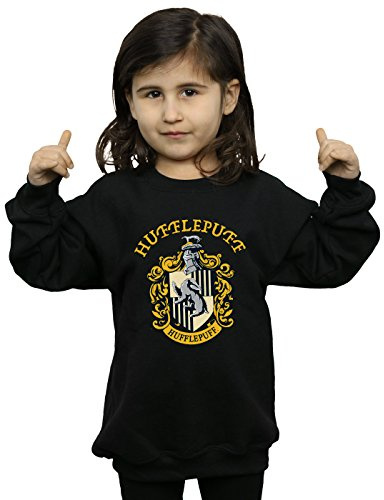 Harry Potter Girls Hufflepuff Crest Sweatshirt Black 12-13 Years