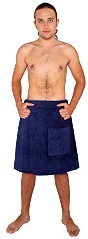 Arus Saunakilt Herren aus 100% Bio Baumwolle (GOTS) – Saunatuch mit Klettverschluss & Gummibund – Herren Saunarock aus Frottee – Saunahandtuch, Strandtuch & Wellness Kilt