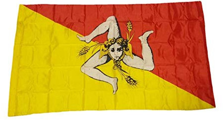 R&F srls Bandiera Sicilia Trinacria Tessuto Misura Standard 90 X 150 cm