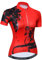 Damen-Fahrradtrikot, kurzärmelig, atmungsaktiv, mit Taschen, Blumenmuster, Rot/Ausflug, einfarbig (Getaway Solids), X-Groß