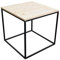 Spetebo Metall Beistelltisch mit Holz Tischplatte - 45x45x42 cm - Couchtisch Sofatisch Tisch