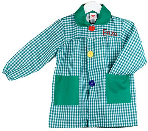 KLOTTZ-Babi Colegio Nombre Bordado Personalizable. Bata Escolar con Botones para Personalizar con Nombre Bordado.