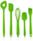 Kochblume Back Set 5-teilig | Backlöffel, Teigschaber M, Flexlöffel S, Schneebesen M, Pinsel S | in der bunten Box (Limette)
