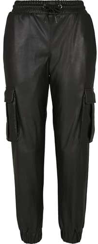 Urban Classics Ladies Faux Leather Cargo Pants Black 3XL