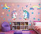 Adesivo da parete a forma di unicorno, di grandi dimensioni, arcobaleno, decorazione da parete per ragazze e camerette dei bambini, decorazione per feste di Natale e compleanni
