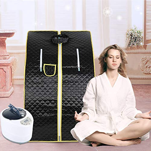 YJIIJY Sauna Portatile, Cabina per Sauna, 2L 1000 W Home Spa Steam Sauna Tenda Foot Spa Machine, Temperatura Regolabile(EU 220V) Sauna Box Bagno(nero)